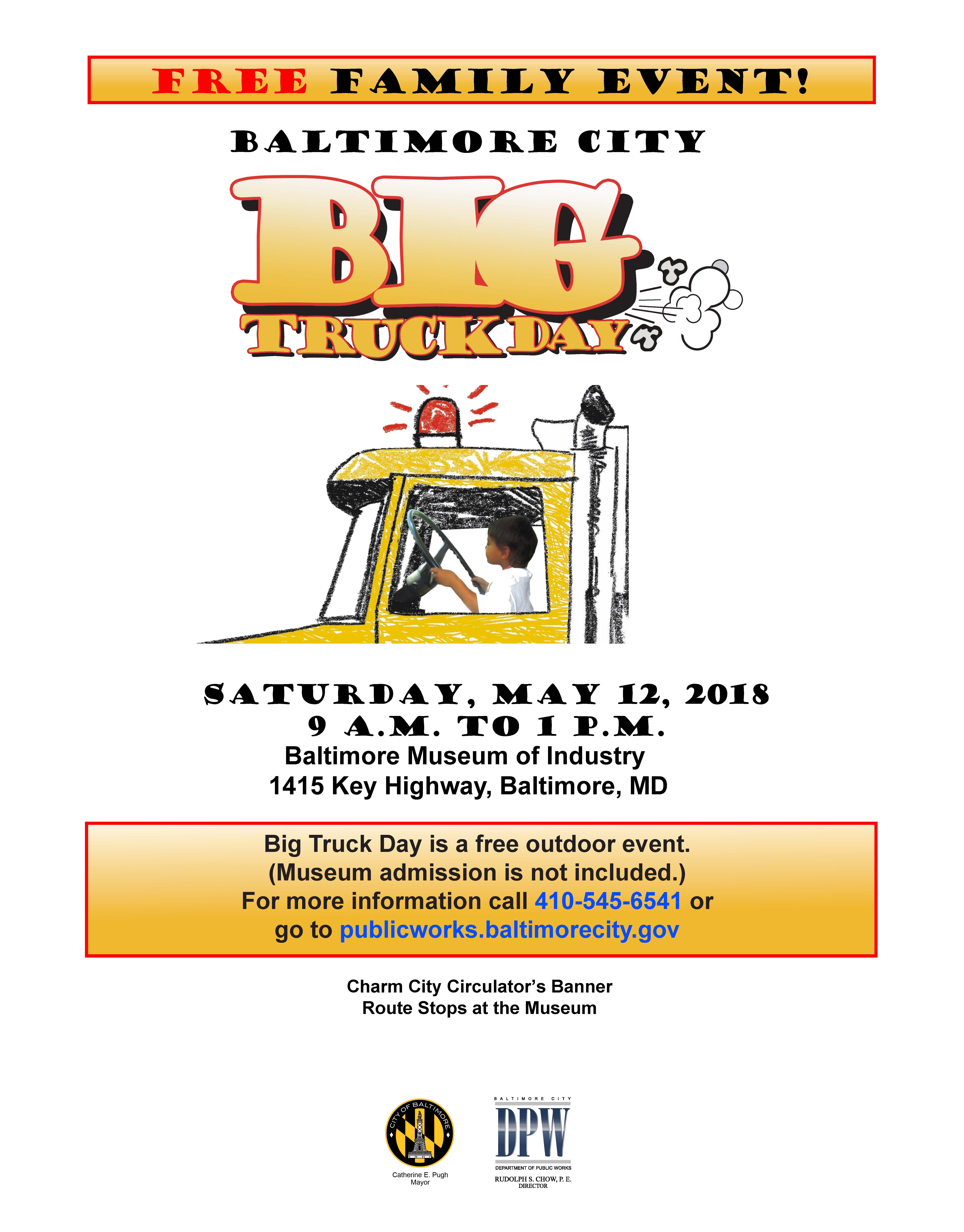 Flyer for May 12 Big Truck Day